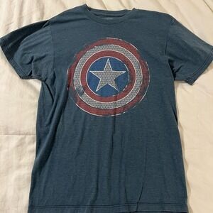 MARVEL Captain America T-shirt Faded Worn SUPER SOFT Men's Medium M‎